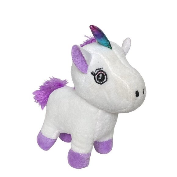 ABC Trading White Purple Unicorn Plush Suction Cup Stuffed Animal 2018 6" - Picture 1 of 5